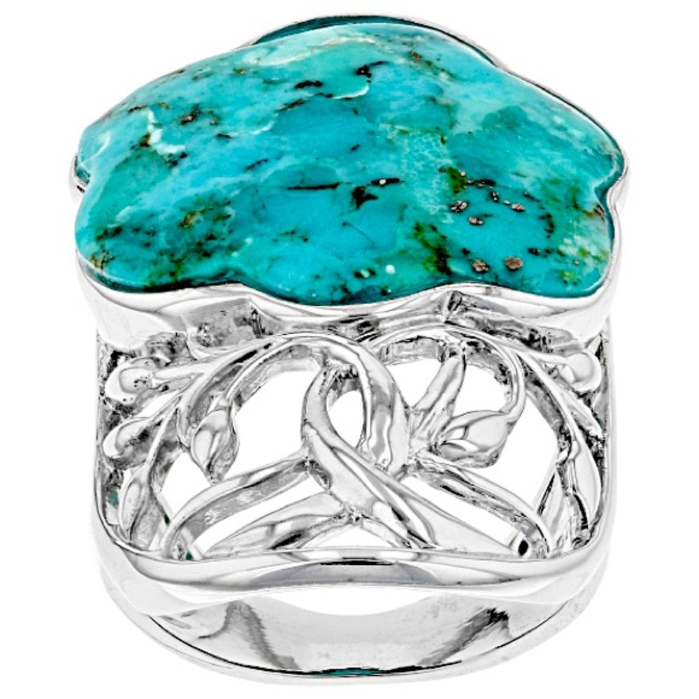Unique Styling, Sterling and Turquoise Ring.
